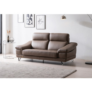 다우닝 레아 3인 전체 천연가죽 소파 (색상:초코)