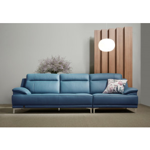 다우닝 더스틴 3.5인+1인 전체 천연가죽 소파 (색상:아쿠아블루)