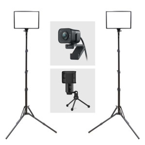 [오토케] 넘버투 세트 투스탠드 큐브라이트45 LED 조명 2개/로지텍 스트림캠/FIFINE K433A > 영상가전