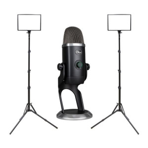 [큐브모아] PC마이크+조명 세트 8-1/블루 예티 X 엑스+투스탠드 큐브라이트45 LED 조명 2개 패키지 > 영상가전